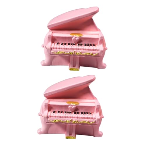 ibasenice 2St Piano-Modell Miniatur -Saxophon-Requisite Lichthausdekorationen für zu Hause Piano House Decoration mini musikbox Puppenhausverzierung Puppenhauszubehör Harz Rosa von ibasenice