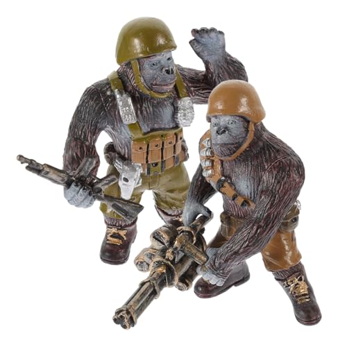 ibasenice 2St Schimpansen-Modell bastelset basteln für Sammlerstück Tierfiguren Jumbo-Tierfiguren Schimpansen-Actionfigur Kind Tierfigur Tierstatue Plastik Brown von ibasenice