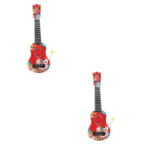 ibasenice 2st Ukulele Für Kinder Kinderspielzeug Spielzeuge Modelle Musikinstrumente Kinderinstrument Spielzeug Ukulele-Modell Rot Kleinkind Gitarre Saiteninstrument Plastik von ibasenice