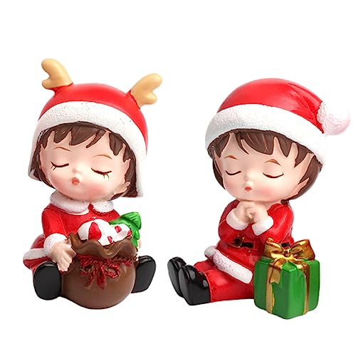 ibasenice 2St Weihnachtsschmuck aus Harz weihnachtsdeko weihnachts figuren caketopper 1 weihnachtsmitbringsel weihnachtadeko Mädchen Autodekorationen Fee Auto- Kuchendekoration aus Harz von ibasenice