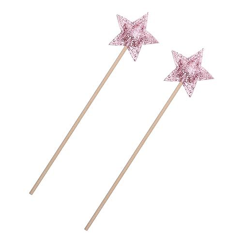 ibasenice 2St Zauberstab für kinderspielzeug hühner Toys Children Toys entzückende feenhafte Zauberstäbe Mädchenparty-Fee-Zauberstäbe hölzern Rosa von ibasenice