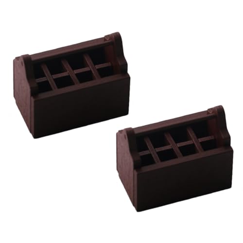 ibasenice 2St kleine Werkzeugkiste Mini-Werkzeugkasten Mini-Zubehör Artikel Miniatur-Puppenmöbel Miniatures mini werkzeugkoffer Miniature Art Mini- - Mini-Toolbox-Modell Holz Coffee von ibasenice