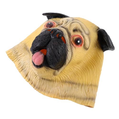 ibasenice 2St masken latex Spukhaus Requisiten Kostümmaske Hundekopfmaske Zoa Tier Hundemaske für Erwachsene Maske Halloween-Requisiten Mops Bulldogge unheimlich Gesichtsmaske Kind Kleidung von ibasenice