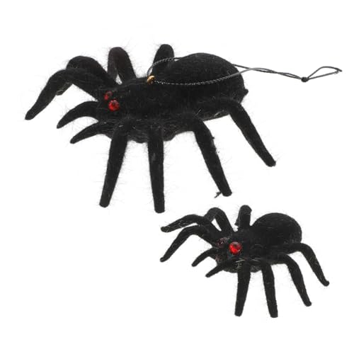 ibasenice 2Stücke Teiliges Realistische Spinnenverzierungen Für Halloween Gruselige Spinnen Deko Für Innen Und Außeneinsatz Für Partys Und Scherzartikel von ibasenice