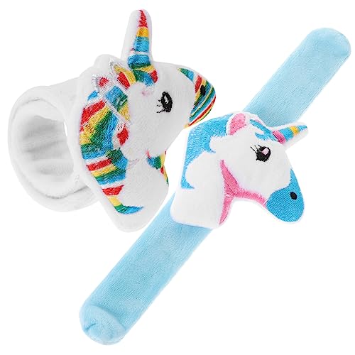 ibasenice 2er Set Slap Armbänder Aus üsch Einhorn Cartoon Party Handgelenk Armbänder Für Lustige Party Und Hellweiß von ibasenice