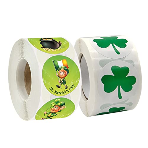 ibasenice 2rollen Runde Shamrock Aufkleber Selbstklebende Sticker Für Patrick's Day Dekorative Etiketten Für Und Partys Aufkleber Pro Starke Haftung Festliche Dekoration von ibasenice
