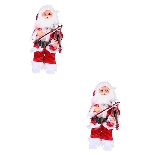 ibasenice 2st 30cm Elektrischer Weihnachtsmann Neuheit Weihnachtsspielzeug Digitaler Weihnachtsmann Weihnachtsmann-dekor Weihnachtspuppen Weihnachtsverzierung Flanell Kind Ornamente Musik von ibasenice