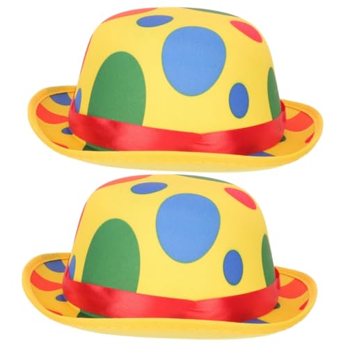 ibasenice 2st Clown-Hut Zirkushut Zirkus-partyhüte Clown Kostüm Mützen Großer Clownhut Herrenhüte Ausgestattet Gruseliger Clownhut Clownmütze Für Herren Clown-Kopfbedeckung Polyester von ibasenice