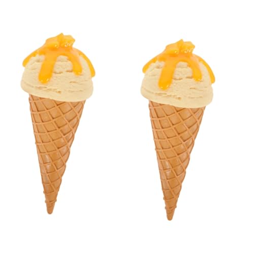ibasenice 2st Eismodell Dessert-Display-Modelle Gefälschte Eiswaffel-Requisite Eiscreme-modellfigur Realistische Waffeltüte Künstliche Eistüte Falsches EIS PVC Gefälschtes Essen von ibasenice