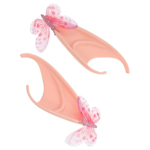 ibasenice 2st Elfenohren Halloween-ohren Feenohren Ohrhörer Zwergenohr Verkleiden Pixie-ohren Perlen Ohrmodell Für Schmuck Hasenohren Halloween-cosplay-zubehör Emulsion Rosa von ibasenice