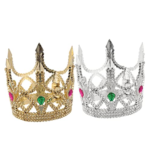 ibasenice 2st Halloween-königskrone Krönungskronen Geburtstagsparty-kronenhut Halloween-kostüm-requisiten Halloween-cosplay-requisiten Halloween-partydekoration Goldkrone Für Silver von ibasenice