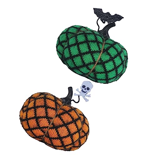 ibasenice 2st Halloween-kürbisspielzeug Für Gefüllter Halloween-kürbis Halloween-kürbis-Ornamente Kürbiskissen Plüsch Gefülltes Kürbisspielzeug Simulation Mini-kürbisse Polyester von ibasenice