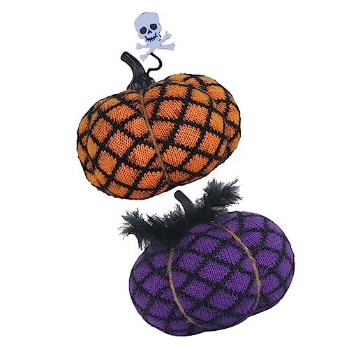 ibasenice 2st Halloween-kürbisspielzeug Für Kürbiskissen Plüsch Gefülltes Kürbisspielzeug Gefälschte Jack-o-Laterne Schöner Kürbis Entzückendes Kürbiskissen Kürbis Kissen Polyester von ibasenice