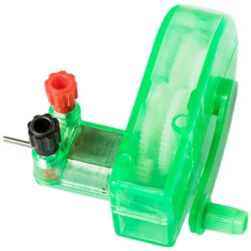 ibasenice 2st Handgenerator Tragbar Handkurbelgenerator Roboter Notstromgenerator DIY-modellgenerator Kleiner Stromgenerator Generator Experimentell Lernspielzeug Stielspielzeug Green Metall von ibasenice