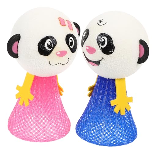 ibasenice 2st Hüpfende Puppe Kniffliges Panda Puppen Springen Kinderspielzeug Springende Puppen Für Federwerfer Gastgeschenke Für Festivals Eva von ibasenice