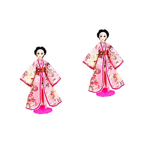 ibasenice 2st Kokeshi-Spielzeug Prinzessin-Statue Cupcake-Topper Zum Geburtstag Geisha-Statue Kimono-Figur Süße Mädchenfigur Strumpffüller Geisha-Figuren Geschenk Kind Plastik Miniatur Puppe von ibasenice