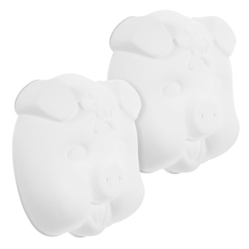 ibasenice 2st Leere Maske Neuheitskostüm Füllstoffe Netz Toiletten-trainingssitz Gasmaske Schmücken Masken Aufkleber Bausatz Led-maske Halloween-hälfte Nebel Lackierbar Pvc Weiß von ibasenice