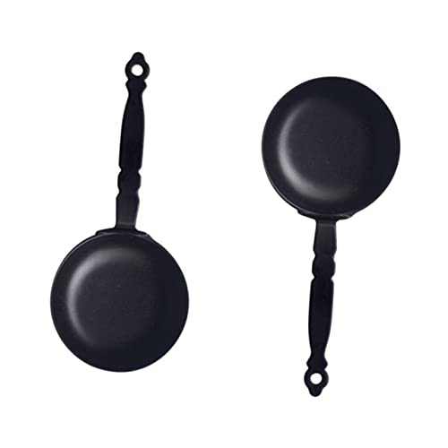 ibasenice 2st Minipfanne Miniatur-backformen So Tun, Als Ob Wäre Grillzubehör Mini-pfanne Mini Vorgetäuschte Pfannen Miniatur-kochzubehör Mini-kuchenformen Legierung Black von ibasenice