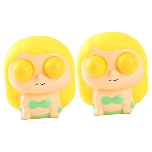 ibasenice 2st Prise Musik Kleine Meerjungfrauenspielzeuge Neuheit Squeeze- Tragbares Fidget- Entzückendes Squeeze- Zum Stressabbau Für PVC Yellow von ibasenice