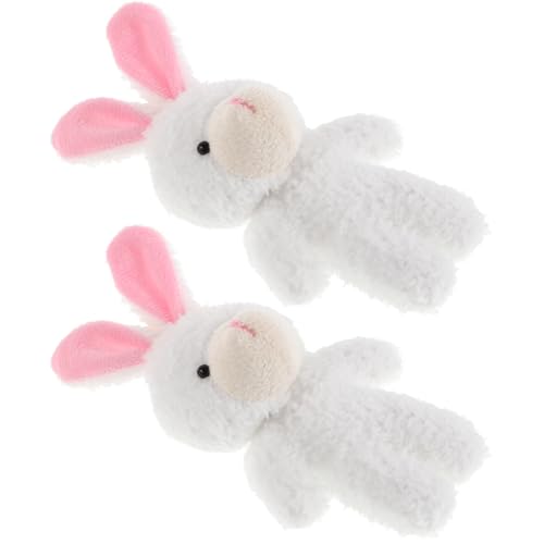 ibasenice 2st Puppenhauspuppe Weißer Hase Valentinsbär-Handwerk Taschenbär Rosa Häschenplüsch Kleines Abschluss-plüschtier Matschig Minibären Mini-kuscheltiere Masse Rosa Hase Kurzer Plüsch von ibasenice