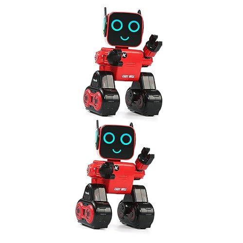 ibasenice 2St RC-Roboter für Kinder Spielzeug atraktion laubblasgerät akku einhel akku tiegerkostuem Kinder akkuladegerät batterien spielsachen Roboter-Kit-Geschenk Fernbedienung Suite rot von ibasenice