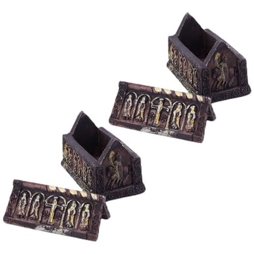 ibasenice Miniatur-Halloween-Ornament Harz Miniatur-Handwerk Halloween-Szene Sarg-Sets von ibasenice