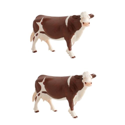 ibasenice 2st Schreibtischaufsatz Kuh-Modell Kreative Kuhverzierung Dekorationen Kind Weiß Tier von ibasenice