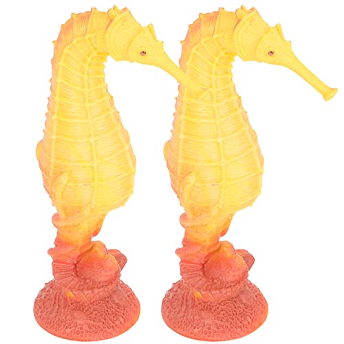 ibasenice 2st Seepferdchen-Statue Seepferdchen-Ornament Statuen Und Figuren Von Seepferdchen Zappeln Für Plüsch Meerestier Tiermodell PVC Weichplastik von ibasenice