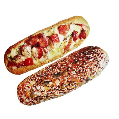 ibasenice 2st Simuliertes Brotkissen Rechteckiges Kissen Netz Simuliertes Brot-wurfskissen Brot Plüschtier Lendenkissen Dekorative Wurfkissen Toast-plüsch-Kissen Puppe Pp Baumwolle von ibasenice