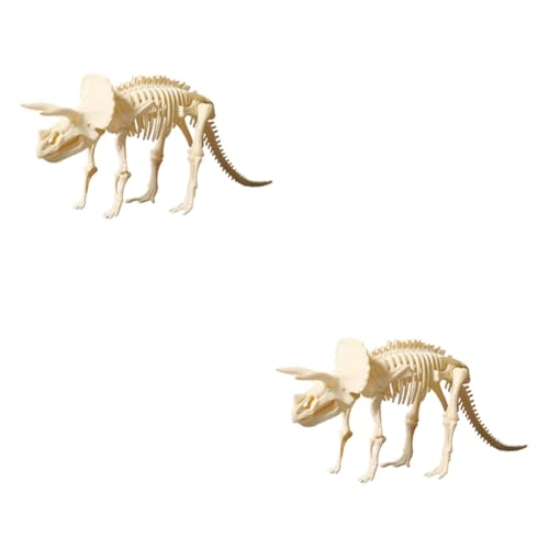 ibasenice 2st Triceratops Skelett 3D Skelett DIY Spielzeug Lernspielzeug Skelettmodell Kidcraft-spielset Selbst Zusammengebautes Modell Triceratops-skelettspielzeug Skulptur Abs Puzzle Kind von ibasenice