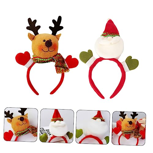 ibasenice 2st Weihnachtsstirnband Haarreifen Erwachsenenpuppe Für Jungs Hut Stirnband Dekorative Haaraccessoires Schneemann-haarband Rentier-stirnband Weihnachtsstirnbänder Für Frauen Stoff von ibasenice