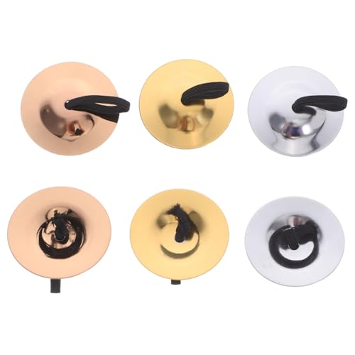 ibasenice 3 Paare Fingerzimbeln Percussion Instrument für Tanz und Musik Ergonomisch Geformte Handglocken in Gold Silber Roségold Kleine Fingerzimbeln für Gruppen und Bühnenaufführungen ibasenice 3 Paare Fingerzimbeln Percussion Instrument für Tanz und Musik Ergonomisch Geformte Handglocken in Gold Silber Roségold Kleine Fingerzimbeln für Gruppen und Bühnenaufführungen von ibasenice