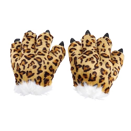 ibasenice 3 Paare Handschuhe Cosplay-Outfits Tierkostüme für Kinder Halloween-Tierkostüm Kinderkostüme Kinderkleid Halloween-Requisiten Fäustlinge für Kinder Leopard Geschenk Stoff von ibasenice