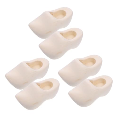 ibasenice 3 Paare Mini Holzschuhe Unfertige Puppenhaus Holzschuh Modelle DIY Bastelbare Miniatur Schuhe Kreative Dekoration für Puppenhäuser und Mini Szenen von ibasenice