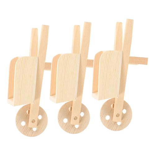 ibasenice Mini-schubkarre Aus Holz Modelle Für Puppenhaus 3 Stück Miniaturwagen Realistisch Gefertigte Dekorationen von ibasenice