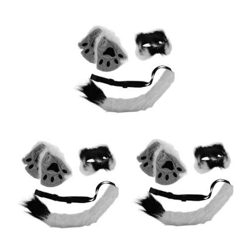 ibasenice 3 Sätze Fellige Tierhalbgesichtsmaske Set mit Kunstpelz und Pfotenhandschuhen Weiche Bequeme Maske für Erwachsene für Karneval Kostümparty und Cosplay ibasenice 3 Sätze Fellige Tierhalbgesichtsmaske Set mit Kunstpelz und Pfotenhandschuhen Weiche Bequeme Maske für Erwachsene für Karneval Kostümparty und Cosplay von ibasenice