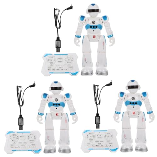 ibasenice 3 Sätze Ferngesteuerter Roboter Spielzeuge Singender Tanzender Roboter Lernspielzeug Tanzendes Roboterspielzeug USB-Roboter Gehender Roboter Modell Kind Plastik Puzzle von ibasenice