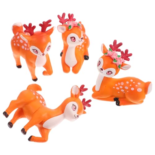 ibasenice 3 Sätze Mikro-landschaftsverzierung Animal Figures Tooniesfiguren Decor Wohnzimmerdeko Toy Hirsch Dekorationen Selber Basteln Miniatur-hirschfiguren Pvc 4 Stück * 3 von ibasenice