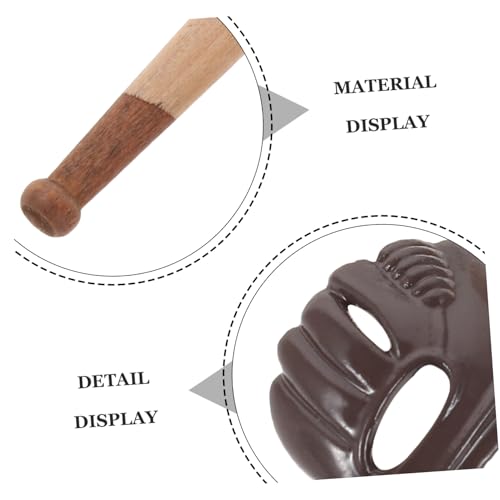 ibasenice 3 Sätze Miniatur Baseball für Puppenhaus mit Holzschläger Handschuh und Ball Detaillierte Miniatur Sportausrüstung für Sammler DIY Basteln Mini Sportdekor Pädagogisch Bedeutend von ibasenice