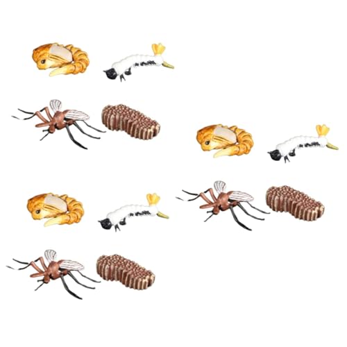 ibasenice 3 Sätze tortendeko Einschulung Modelle Insektenfigurenmodell Lebenszyklus der Mücken Moskito-Modell Simulation Insektenmodell Tier Ornamente Kind von ibasenice