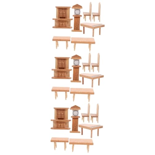 ibasenice 3 Sätze Puppenhaus Kleinmöbel Wohnkultur Puppenhaus-Layout-möbelmodell Tiny House Liefert Minischrank Puppenhaus-puppenmöbel Puppenhausdekoration Mini-möbel Miniatur Ob1 Hölzern von ibasenice