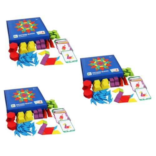 ibasenice 3 Sätze Puzzles aus Holz Tangram-Puzzle aus Holz Tangram-Puzzle-Spiele Holzpuzzle für Kleinkinder holzpuzzle Tangram Kinder Puzzle Tangrams für Kinder -Rätsel hölzern Bambus von ibasenice