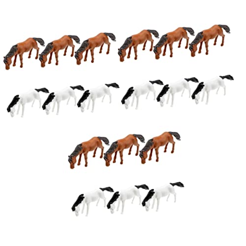 ibasenice 3 Sätze Simulator- Animal Figures Animal Toys Filly Pferdchen Landschaftsdekoration Plüsch Tortendeko Einschulung Pferdeschmuck Landschaftsschmuck PVC 6 Stück * 3 von ibasenice