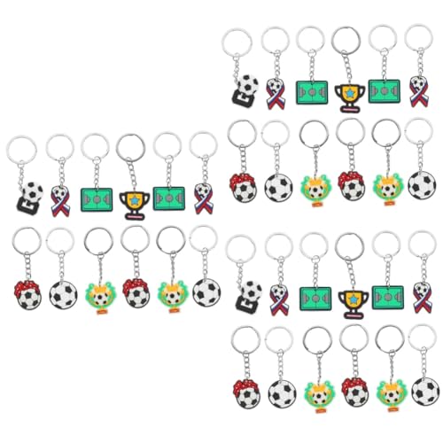 ibasenice 3 Sätze Teiliges Fußball Schlüsselanhänger Langlebigem Tragbar Rucksack Anhänger Und Souvenir Für Fußballfans 35 Stück * 3 von ibasenice