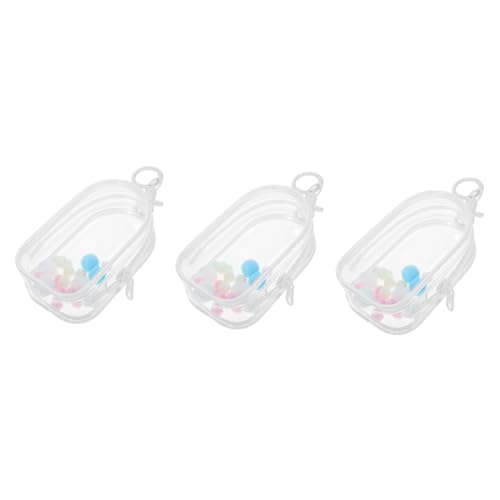 ibasenice 3 Sätze Transparente PVC Aufbewahrungstasche für Puppen mit Praktischem Hängeverschluss Wasserabweisend Robust und Kompakt als Figuren Display und Transporttasche für Sammler von ibasenice