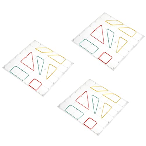 ibasenice 3er-Pack Transparente Geometrische Nagelbretter Für Kinder Requisiten Für Den Mathematikunterricht 20 X 20 cm Lernspielzeug Für Kinder Tragbares Lernwerkzeug von ibasenice
