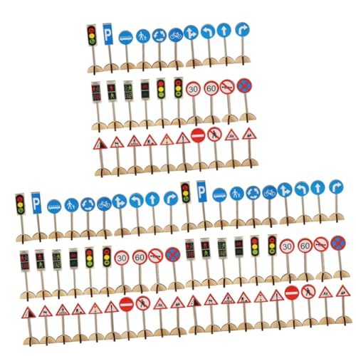 ibasenice 3 Sätze Verkehrszeichenmodell Spielset Für Kleinkinder Ampel Holzspielzeug Kidcraft-spielset Mini-verkehrszeichen Verkehrszeichen Spielzeug 30 Stück Schmücken Puzzle Mikroszene von ibasenice