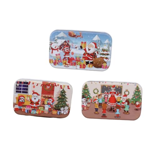 ibasenice 3 Sätze Weihnachtspuzzle -Set Pädagogisches Puzzle Kinderspielzeug Weihnachtsrätsel Weihnachtsspielzeug Robin-Board von ibasenice