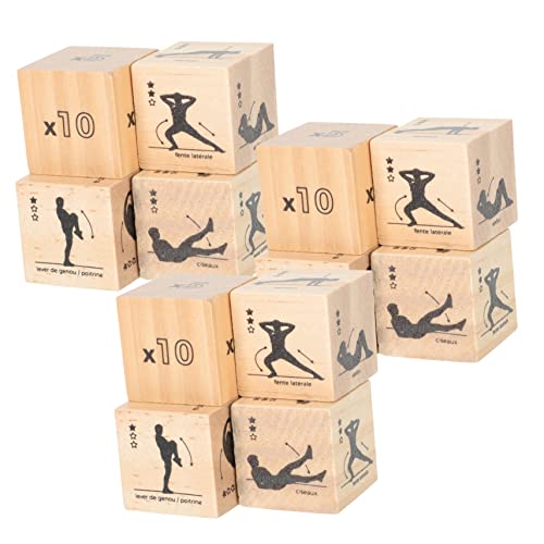 ibasenice Übungswürfel-Set Aus Holz – 3-teilige Fitness-würfelspiele Für Workouts Yoga Und Sport – Kompaktes Würfelspielzeug von ibasenice