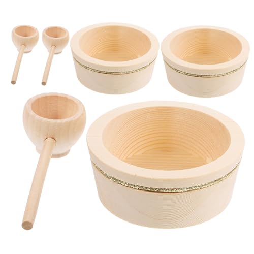 ibasenice 3 Sätze für kindergeschenke spielzeugküche adventsgeschenke Toy Kitchen Mini-Gerichte Mini -Hausdekoration Mini House Accessory Winziges Hausdekor Holz von ibasenice